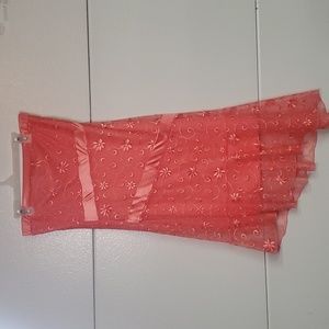 Vintage Vanity Dress Pink With Floral Pattern made in USA